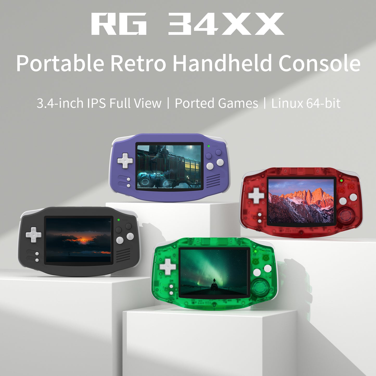 ANBERNIC RG34XX Retro Handheld Console | Portable 64Bit Gaming